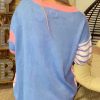 Women's Pale Chestnut Colorblock Striped Drop Shoulder Cozy Sweater - Image 2