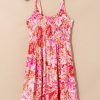 Women's Red Floral Spaghetti Strap Surplice Neck Mini Dress - Chic & Stylish - Image 8