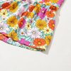 Women's Sky Blue Floral Print Smocked Notch V Neck Flutter Sleeve Mini Dress - Image 12