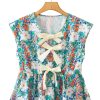 Women's Green Floral Print Bow Applique Sleeveless Peplum Blouse for Summer - Image 14