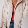 Women's White Corduroy Hooded Zip-Up Jacket with Drawstring - Image 2