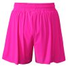 Women's Rose Red Drawstring Elastic Waist Lined Ruffle Shorts Bikini Bottom - Image 23