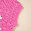 Women's Bright Pink Western Horse Embroidered Round Neck Sweater Tee - Image 11