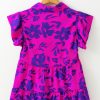 Women's Rose Floral Print Collared Blouse with Flutter Sleeves - Adjustable Button Neckline - Image 9