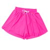 Women's Rose Red Drawstring Elastic Waist Lined Ruffle Shorts Bikini Bottom - Image 21