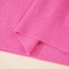 Women's Bright Pink Western Horse Embroidered Round Neck Sweater Tee - Image 9