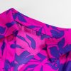 Women's Rose Floral Print Collared Blouse with Flutter Sleeves - Adjustable Button Neckline - Image 10