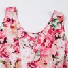 Women's Pink Floral Round Neck Twisted Cut Out Back Tank Top - Bohemian Style - Image 17