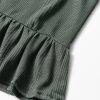 Women's Duffel Green Ribbed Ruffle Tank Top and Pants Set - Stylish Loungewear - Image 22