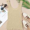 Women's Apricot Textured U Neck Slim Fit Sweater Vest - Casual & Elegant - Image 5