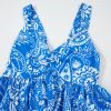 Women's Blue Paisley V Neck Backless Maxi Dress - Floral Bohemian Style - Image 12