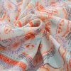 Women's Pink Patchwork Print Bubble Sleeves Belted Plus Size Dress - Image 9