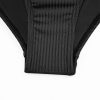 Women's Black Ribbed Dual Crisscross Straps Cut-Out Back Tankini Swim Suit - Image 20