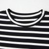 Women's Black and White Striped Short Sleeve Top and Shorts Set - Casual Summer Outfit - Image 14