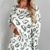 Women's Beige Leopard Print Long Sleeve and Pants Loungewear Set - Image 11