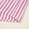 Plus Size Women's Red Stripe Floral Embroidered Petal Sleeve Blouse - Image 10