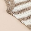 Chic Khaki Stripe Hollowed Knit Sleeveless Sweater Dress for Women - Image 10