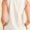 Women's White Sleeveless Top with Sweet Bow Stitching Detail - Image 2