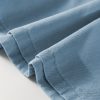 Plus Size Beau Blue Washed Chambray Drawstring Elastic Waist Shorts for Women - Image 9