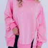 Women's Bonbon Splash Spots Exposed Seam Baggy Sweatshirt - Image 7