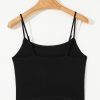 Women's Black Spaghetti Strap Cropped Tank Top - Slim Fit Cami - Image 11