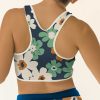 Women's Blue Floral Zip-Up Racerback High-Waisted Bikini Set - Image 2