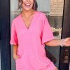 Women's Bonbon Loose Half Sleeve V Neck Knit Romper - Casual Summer Jumpsuit - Image 3