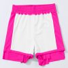 Women's Rose Red Drawstring Elastic Waist Lined Ruffle Shorts Bikini Bottom - Image 15