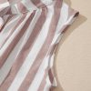 Women's Khaki Stripe Casual Button Down Sleeveless Shirt - Perfect for Summer - Image 7