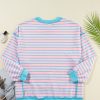 Women's Pink Stripe High-Low Pullover Tunic Sweatshirt - Image 12