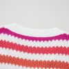 Women's Pink Stripe V-Neck Plus Size Sweater with Drop Shoulders - Image 9