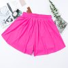 Women's Rose Red Drawstring Elastic Waist Lined Ruffle Shorts Bikini Bottom - Image 12