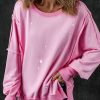 Women's Bonbon Splash Spots Exposed Seam Baggy Sweatshirt - Image 4