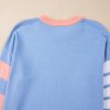 Women's Pale Chestnut Colorblock Striped Drop Shoulder Cozy Sweater - Image 11