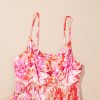 Women's Red Floral Spaghetti Strap Surplice Neck Mini Dress - Chic & Stylish - Image 9