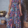 Women's Pink Floral Smocked Bust Spaghetti Strap Wide Leg Jumpsuit - Trendy and Comfortable Summer Outfit - Image 7