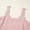 Elegant Light Pink Solid Textured Checkered U Neck Sweater Vest for Women - Image 9