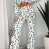 Women's Beige Leopard Print Long Sleeve and Pants Loungewear Set - Image 8