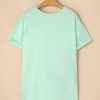 Women's Iceland Blue Plus Size T-Shirt with Round Neck and Rolled Sleeves - Image 6