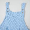 Women's Beau Blue Checkered High Waist Wide Leg Overall with Pocket - Image 14