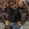 Women's Black Lace Mesh Crochet Splicing Slim Fit Long Sleeve Blouse - Image 7