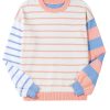 Women's Pale Chestnut Colorblock Striped Drop Shoulder Cozy Sweater - Image 16