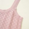 Elegant Light Pink Solid Textured Checkered U Neck Sweater Vest for Women - Image 12