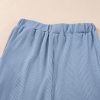 Women's Beau Blue Solid Color Ribbed Ruffle Tank Top and Pants Set - Image 16