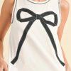 Women's White Sleeveless Top with Sweet Bow Stitching Detail - Image 5