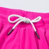 Women's Rose Red Drawstring Elastic Waist Lined Ruffle Shorts Bikini Bottom - Image 13