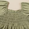 Elegant Grass Green Plus Size Frilly Square Neck Flutter Sleeve Dress - Image 11