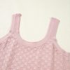 Elegant Light Pink Solid Textured Checkered U Neck Sweater Vest for Women - Image 13