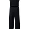 Women's Black Cable Knit Contrast Trim Short Sleeve Top and Wide Leg Pants Set - Image 7