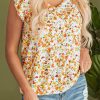 Women's Green Floral Print Ruffled Sleeveless V Neck Tank Top - Stylish Summer Essential - Image 10